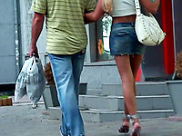 I envy these guys who date hot blonde chicks. Maybe because of jealousy I hunt their girlfriends upskirts on the streets